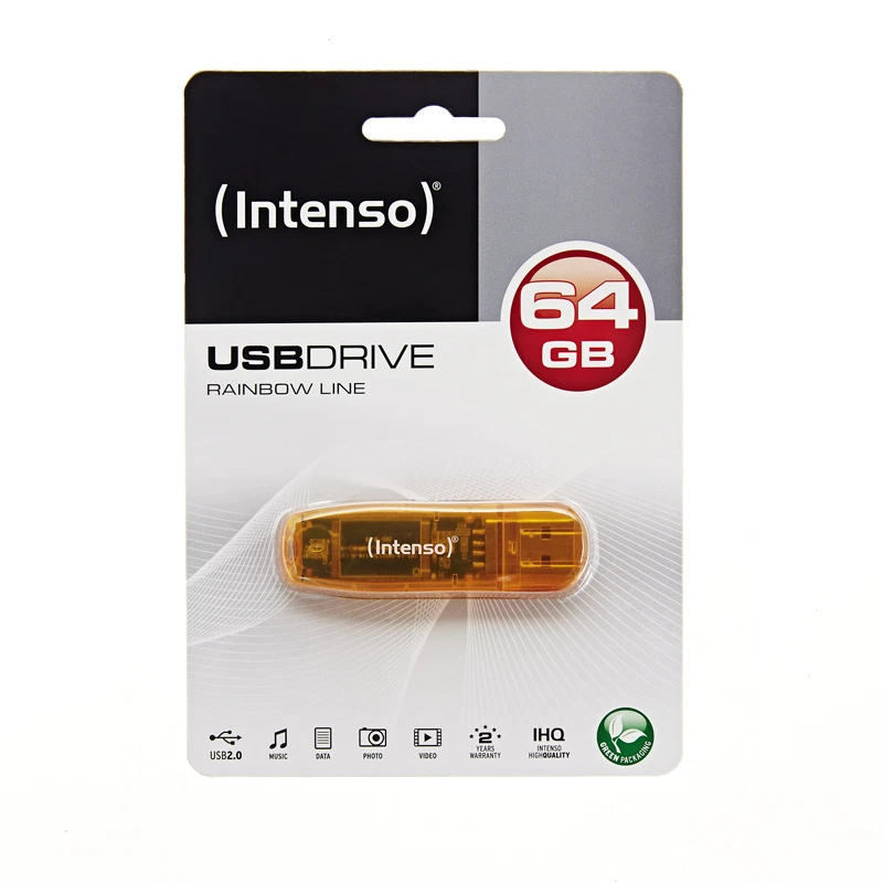 CLE USB VINTAGE LOOK 70 ORANGE TRANSLUCIDE 64 go Intenso/ clef 64go transparente - Photo 1/1