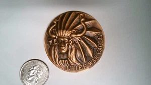 CHALLENGE COIN TOKEN INDIAN CHIEF WAR EAGLE SIOUX CITY IOWA FRIEND OF WHITE MAN - Picture 1 of 4