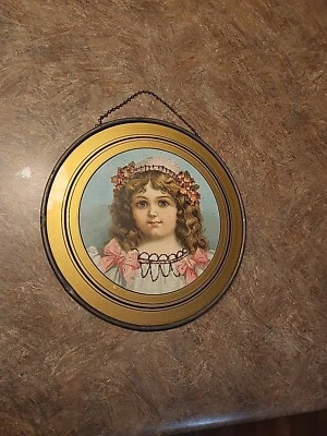 Antigua cubierta de chimenea victoriana niña niño retrato período ropa RARA 8" Foto 1 de 4