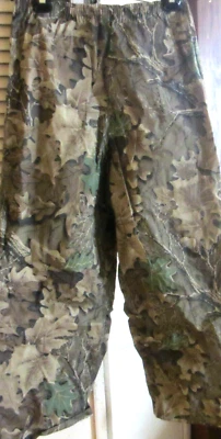 MEN'S XL LEAFY CAMO OUTDOOR OUTER PANTS---WIND & WATER PROOF--NEW, NO TAGS - Image 1 of 4