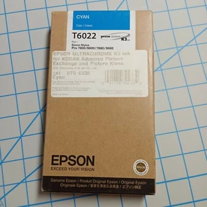 Cartucho de tinta Epson T6022 cian 110 ml nuevo en caja 9880 7800 original 2014 - Imagen 1 de 2
