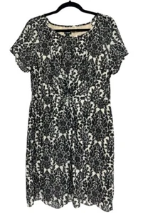 J.crew Womens Round Neck Short Sleeves Black Floral Top Size 12 - Picture 1 of 5