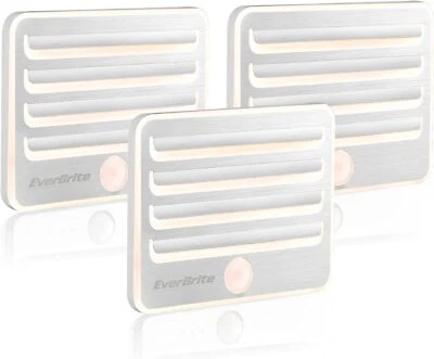 EverBrite Paquete de 3 Luces Nocturnas con Sensor de Movimiento LED Luz Cálida Suave con 9 Pilas AA Foto 1 de 4