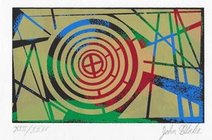 1990s John Blake Modern MCM Abstract Serigraph - Picture 1 of 2