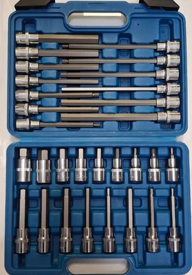 Set di chiavi a bussola 30 pezzi esagono cavo 1/2" interna  lungo / corto  nuovo - Immagine 1 di 4