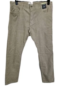 M&S Corduroy Trousers Waist 40" Leg 31" Stone Slim Fit Stretch New - Picture 1 of 7