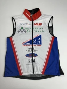 Sugoi Cycling Sleeveless Full Zip Jersey Vest Mesh White/Red/Blue Men's L - Picture 1 of 14