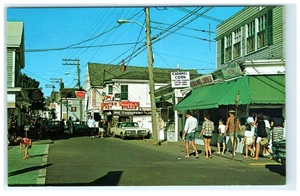 Vintage Provincetown Massachusetts kommerzielle Straße Farbfoto Postkarte - Bild 1 von 2