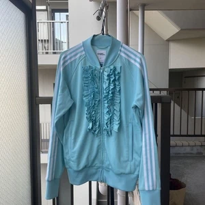 adidas × Jeremy Scott Ruffle Jersey Jacket Blue Regular Men's Size XL from Japan - Picture 1 of 4