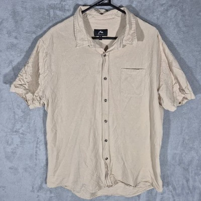 Men's Rusty Short Sleeve Shirt Size XL Cream Linen Blend - Image 1 of 4