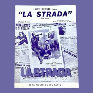 Love Theme from La Strada Sheet Music Anthony Quinn Nino Rota 1954 De Laurentiis - Picture 1 of 3