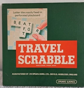 Spears Vintage Travel Scrabble Complete With 100 Letter Tiles, Instructions - Picture 1 of 13