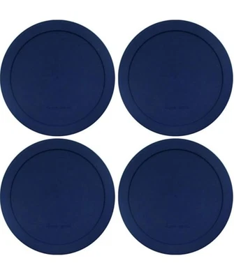 Tapas para contenedores de vidrio redondos Pyrex y Anchor azul - TAMAÑO - 2 TAZAS - PAQUETE DE 4 Foto 1 de 4