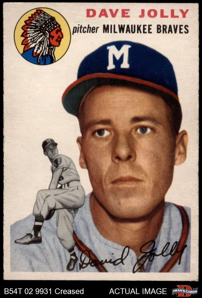 1954 Topps #188 Dave Jolly Braves 3 - VG - Image 1 of 1