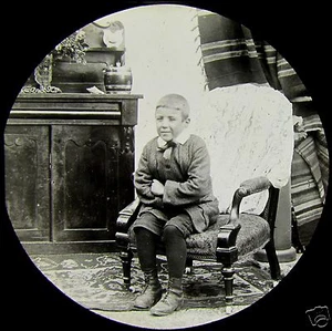 Linterna Mágica de Vidrio Diapositiva VICTORIAN BOY N.º4 C1890 CUENTO VICTORIANO  - Imagen 1 de 2