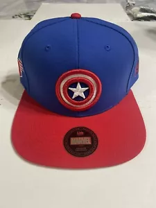 Captain America Marvel Snapback Lids Exclusive Royal Blue Red - Picture 1 of 6