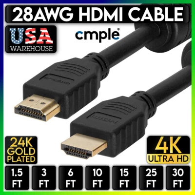 Cable HDMI 28AWG ARC 3D 4K Ultra HD HDMI Cable HDTV Monitor PC con núcleos de ferrita Foto 1 de 4