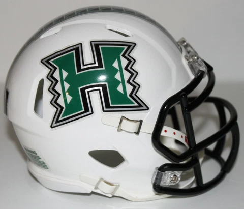 2021 Hawaii Rainbow Warriors Custom Riddell Mini Helmet vs UCLA Cover