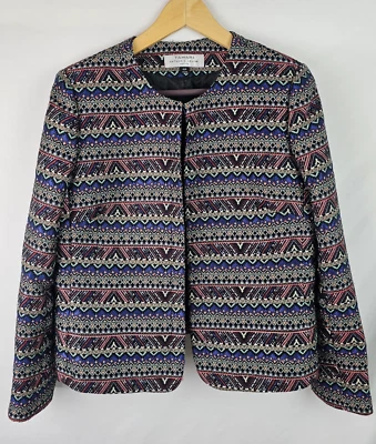 Blazer Tahari Mujer Pequeña Talla 10P Multicolor Traje Chaqueta Manga Larga Top Foto 1 de 4