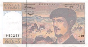France 20 Francs 1995 Series H.049 Circulated Banknote N #11 - Picture 1 of 2