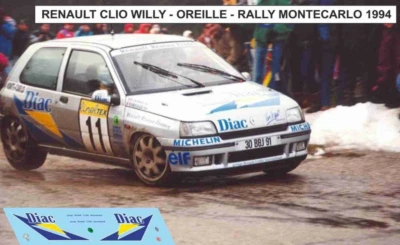 1/43 Renault Clio Williams 16v Rally Montecarlo 1994 Oreille Kit - Immagine 1 di 2