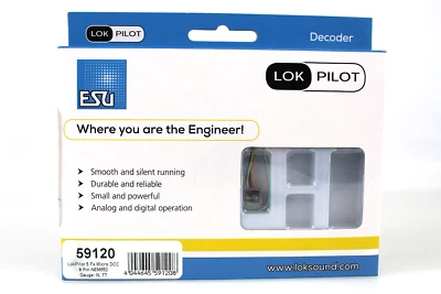 ESU 59120 LokPilot 5 FX Micro Function Only DCC Decoder NEM652 8 pin Harness NIB - Image 1 of 3