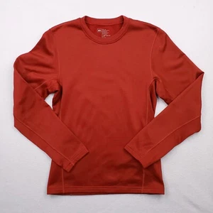 REI Shirt Men Small Orange Base Layer Microgrid Fleece Pullover Gorpcore Thermal - Picture 1 of 11