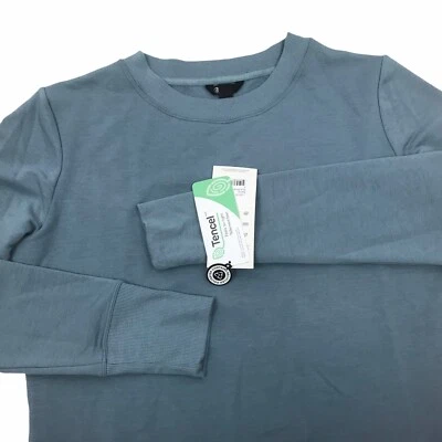 MPG-Modetta Hi Low Tencel Stretch Sweatshirt Top Womens S Blue Long Sleeve NWT - Image 1 of 4