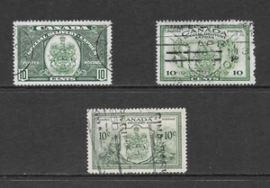 CANADÁ SCOTT E7, E10, E11 EMISIONES USADAS - ENTREGA ESPECIAL EDICIÓN 1938/1946 (C) - Imagen 1 de 2