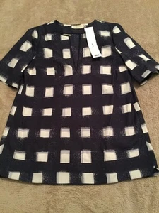 NWT Tory Burch Tunic Size 4 Navy Print Retail $250 - Picture 1 of 4