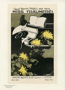 "MISS TRÄUMEREI." Litho Meister des geflochtenen Plakats Pl.99 Ethel REED 1895  - Bild 1 von 1