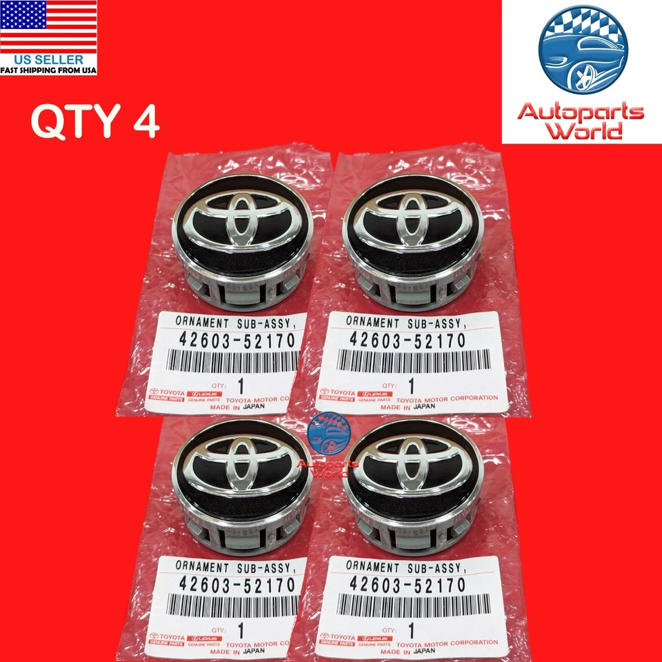 Genuine Toyota 16-22 Prius 17-23 Corolla Center Wheel Hub Cap 4pcs 42603-52170