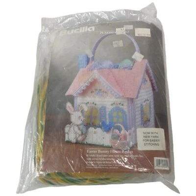 Cesta de casa de conejito de Pascua Bucilla punto de cruz 61235 y tentaciones de arco de margarita Foto 1 de 4