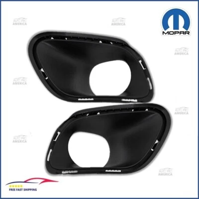 FOG LIGHT LAMP BEZEL SET for 2014-2018 JEEP CHEROKEE FRONT L&R SIDE OEM MOPAR - Image 1 of 4