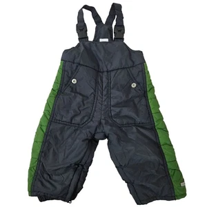 Mexx Infant Snow Bib Overalls 9-12M Polyester Nylon Kids Winter Wear Navy Green - Picture 1 of 13
