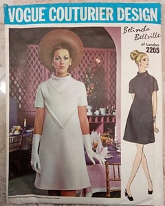 VOGUE Belinda Bellville London 2205 Couturier Vtg 60s Sew Pattern UNCUT Dress 16 - Picture 1 of 6