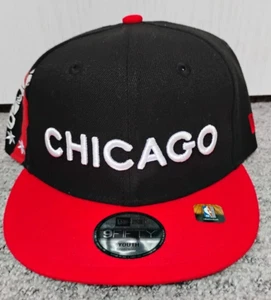 Chicago Bulls Youth Hat New Era 9Fifty Snapback Black Red Basketball Cap - Picture 1 of 3