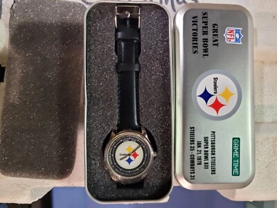 Relógio de colecionador Pittsburgh Steelers Game Time Superbowl novo em lata - Imagem 1 de 2