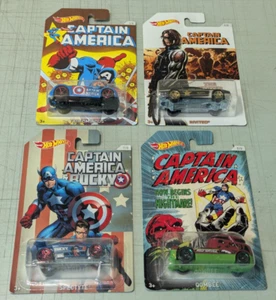 Set of 4 Captain America Hot Wheels 1/64 NEW 2015 Walmart Exclusive - Picture 1 of 9