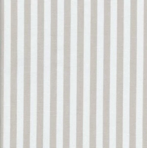 Textiles français 100% Baumwolle Stoff | 1 cm Streifen - Beige und weiβ (Gewebt) - Picture 1 of 1