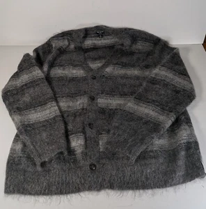 $498 Todd Snyder Ombre Mohair & Wool Cardigan Sweater in Charcoal Gray Large - Picture 1 of 13