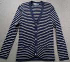 Polo by Ralph Lauren Cardigan Womens Large Blue Striped Sweater Button Front