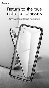 Baseus iPhone Cover Glass Back Case High Grade TPU For Apple iPhone XS Max XR X - Picture 1 of 20