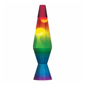 Lava Lamp Rainbow - 14.5" Aluminium Retro Rocket Shaped Decorative Lamp Sealed - Picture 1 of 4