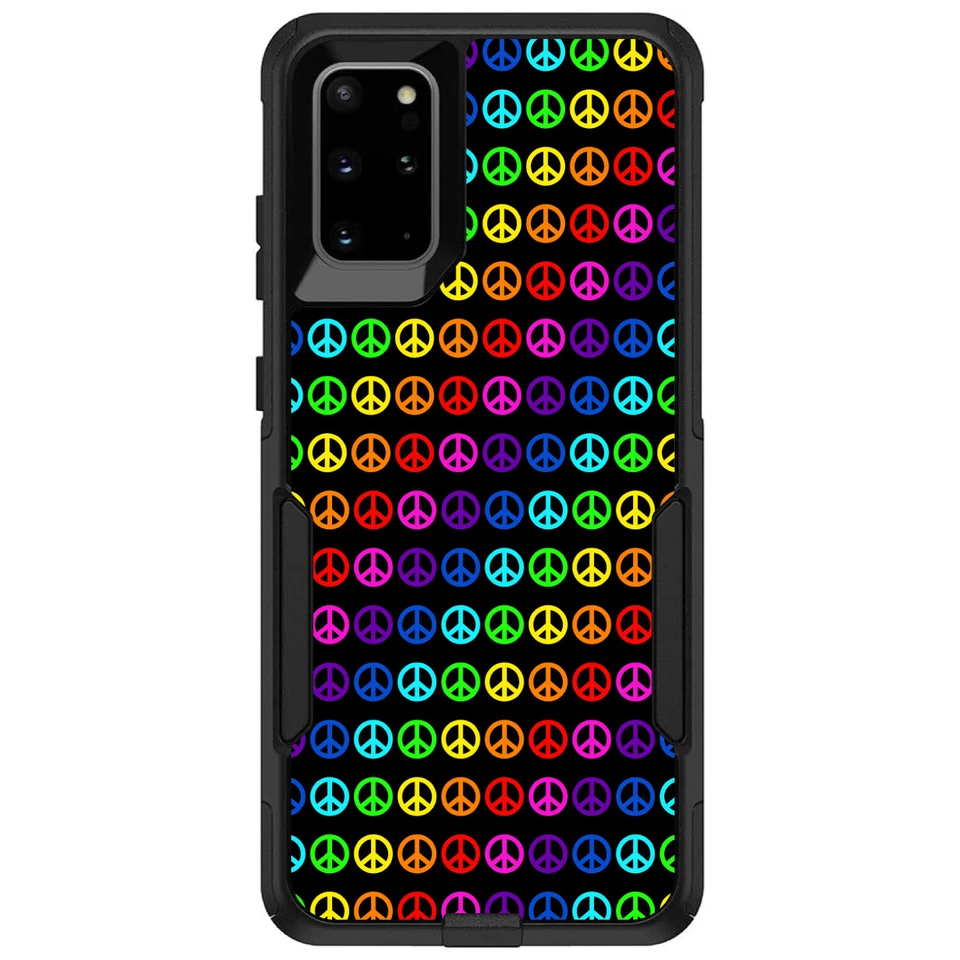 OtterBox Commuter for Galaxy S (Choose Model) Black Rainbow Peace Signs - Image 1 of 1