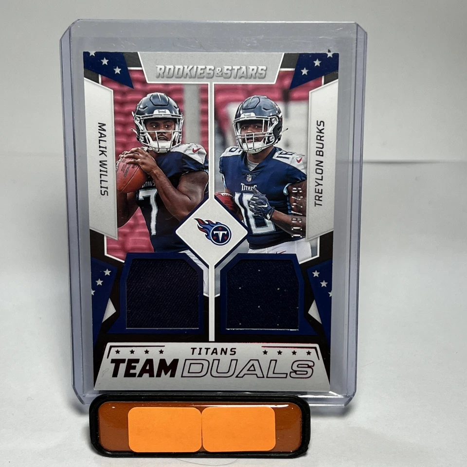 2022 Rookies And Stars Malik Willis /Burks Rookie Dual Patch #’d 119/249 - Image 1 of 2