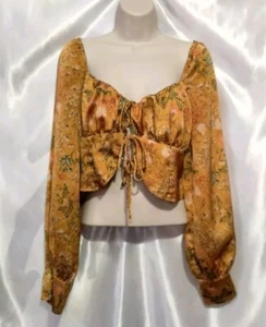 Damen Crop Bluse Blume verschiedene Farben Marke Forever 21 Größe M - Bild 1 von 8