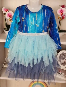 Kinder Mädchen Party Langarm Tüll Kleid Kostüm Gr. 104 Tutukleid Geburtstags - Bild 1 von 11