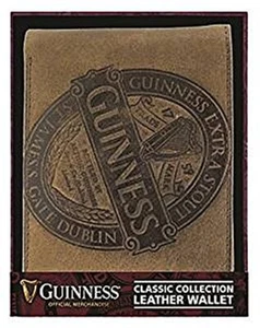 Guinness Classic Collection Label Brown Leather Wallet - Picture 1 of 1
