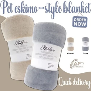 Ribbon Pet Eskimo Style Soft Blanket Puppy Dogs Cats Car Journeys Warm Bedding - Picture 1 of 4